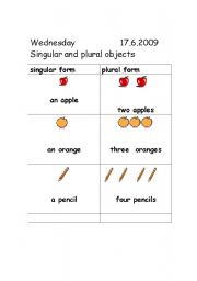 English Worksheet: singular and plural noun