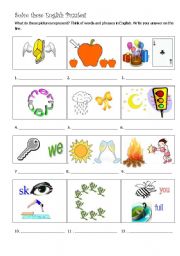 English Worksheet: English Picture Puzzles 2
