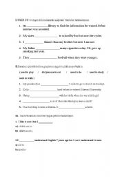 English worksheet: exercises for 