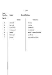 English Worksheet: works sheet