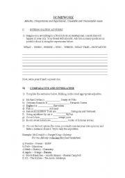 English Worksheet: General Exercises - Elementary Level - Comparative and Superlative, Countable and Uncountable Nouns, Question Words