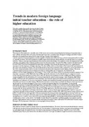 English worksheet: Trends in modern foreign language initial teacher education  the role of higher education