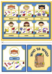 WHO IS WHO? GAME - CLASSROOM OBJECTS AND HAVE GOT (part 1)