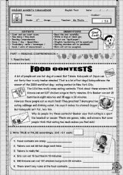6TH GRADE TEST - FOODS & BEVERAGES - QUANTIFIERS - COUNT & UNCOUNTABLE NOUNS - SOME & ANY - HOW MUCH & HOW MANY ...