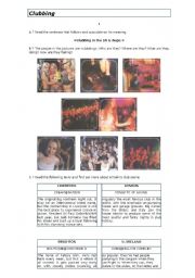 English Worksheet: Clubbing