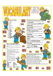 RECYCLING VOCABULARY - TOPIC: THE LIVING ROOM - THE DINING ROOM - THE KITCHEN - THE BATHROOM