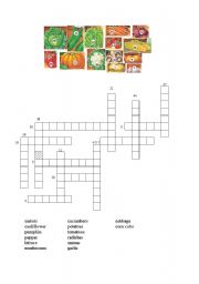 English Worksheet: Vegetable Crossword