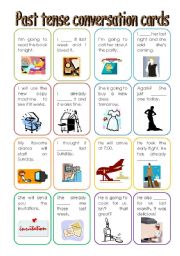 English Worksheet: Past tense conversation cards