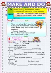 English Worksheet: Make & Do Exercises       7 Pages all together