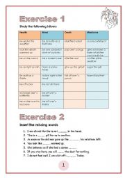 English Worksheet: Health idoms 7 pages WITH KEY