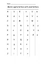 English worksheets: Matching Alphabets