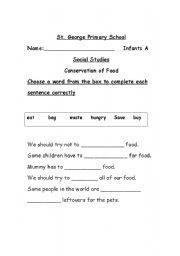 English Worksheet: Food Conservation Worksheet