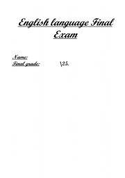 English Worksheet: Exam