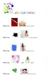 English worksheet: Colour Rhyme