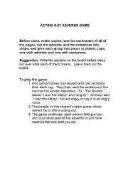 English worksheet: Acting Out Adverbs