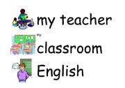 English worksheet: flash cards-school