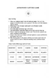 English worksheet: game