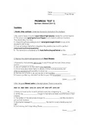 English Worksheet: advanced test