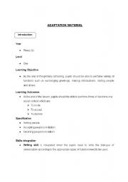 English Worksheet: Material Adaptation