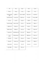 English worksheet: phrasal verbs work sheet