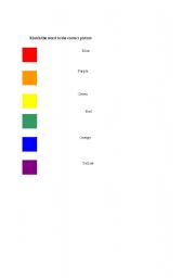 English worksheet: color matching