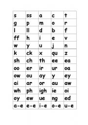 English worksheet: sound chart