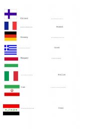 English worksheet: countries and nationalities- part 2