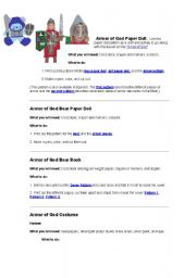 English worksheet: Armor of God Paper doll