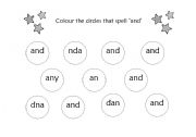 English worksheet: Sight Words - and