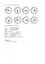 English Worksheet: Telling the time 