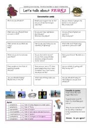 English Worksheet: Lets talk about FEARS