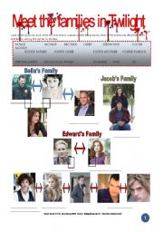 English Worksheet: Meet the families in Twilight