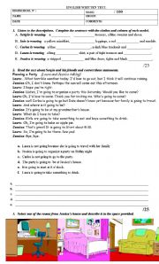 English Worksheet: parts of the house