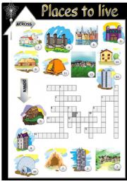 English Worksheet: Places to live / Types of houses