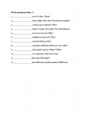 English worksheet: Find a person who ...
