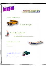 English worksheet: transport and directions 