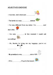 English Worksheet: Adjectives