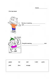 English worksheet: Clothes and Colors