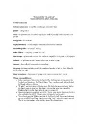 English Worksheet: Comprehension Worksheet for 
