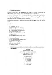 English worksheet: Present Simple and Vocabulary exercises