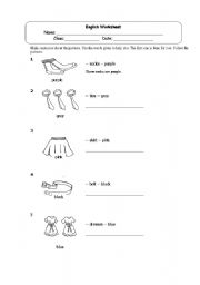 English worksheet: clothing