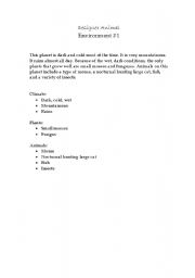 English Worksheet: Design an Animal Environment #1