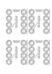 English Worksheet: Time Match