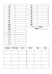 English Worksheet: Months, Dates and Days