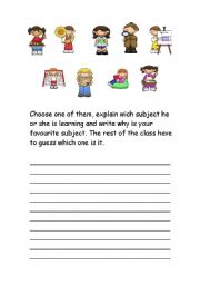English worksheet: SCHOOL SUBJECTS