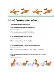 English Worksheet:  find a person