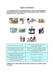 English Worksheet: Type of Pollution