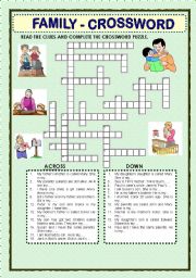 English Exercises: Family crossword