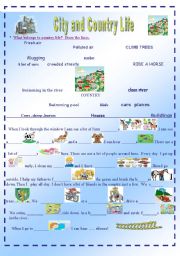 English Worksheet: CITY AND COUNTRY LIFE 2