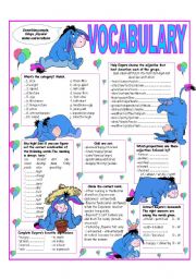 English Worksheet: RECYCLING VOCABULARY - TOPIC: DESCRIBING THINGS -PEOPLE - PHYSICAL STATES & EMOTIONS - Elementary & up.